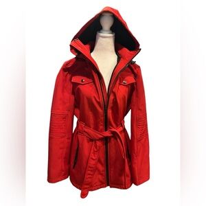 London fog belted red jacket size L